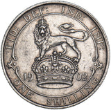 1902 Shilling - Edward VII British Silver Coin - Nice