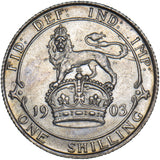 1903 Shilling - Edward VII British Silver Coin - Superb