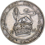 1906 Shilling - Edward VII British Silver Coin - Nice