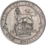 1906 Shilling - Edward VII British Silver Coin - Superb