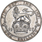 1907 Shilling - Edward VII British Silver Coin - Nice