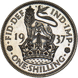 1937 Proof English Shilling - George VI British Silver Coin - Superb