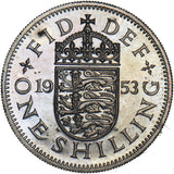 1953 Proof English Shilling - Elizabeth II British  Coin - Superb