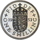 1953 Proof English Shilling - Elizabeth II British  Coin - Superb
