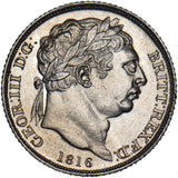 1816 Sixpence - George III British Silver Coin - Superb