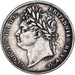 1825 Sixpence - George IV British Silver Coin - Nice