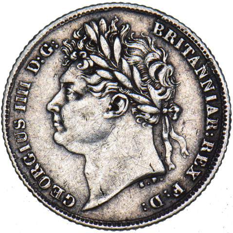 1825 Sixpence - George IV British Silver Coin - Nice