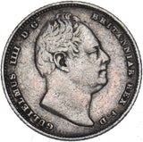 1834 Sixpence - William IV British Silver Coin - Nice