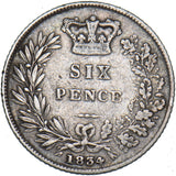 1834 Sixpence - William IV British Silver Coin - Nice