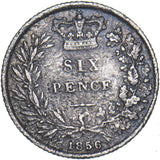 1856 Sixpence - Victoria British Silver Coin