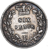1880 Sixpence - Victoria British Silver Coin
