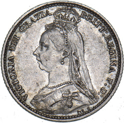 1887 Sixpence - Victoria British Silver Coin - Nice