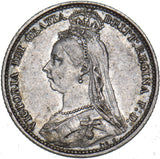 1887 Sixpence - Victoria British Silver Coin - Nice