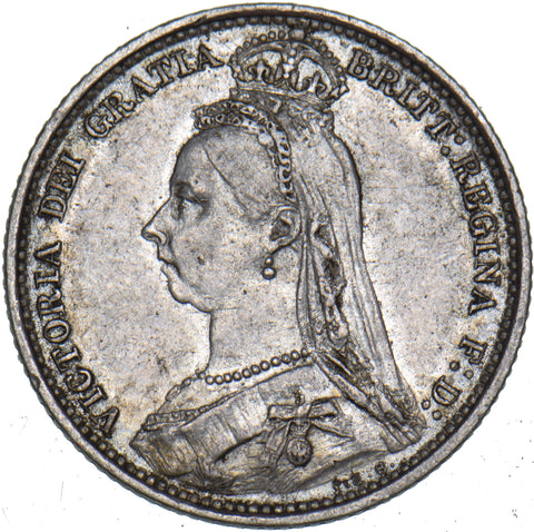 1887 Sixpence - Victoria British Silver Coin - Nice