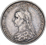1887 Sixpence - Victoria British Silver Coin - Nice