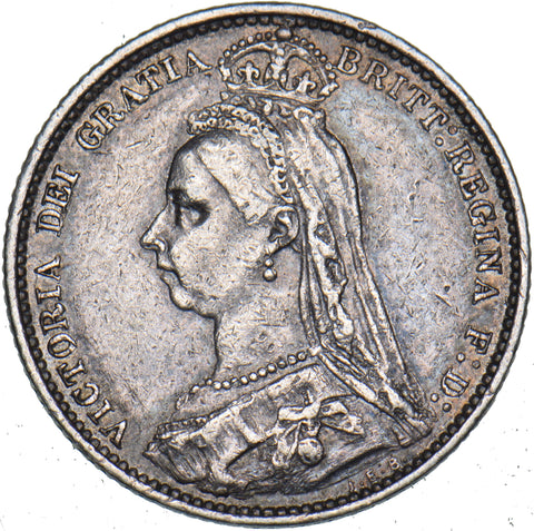 1887 Sixpence - Victoria British Silver Coin - Nice