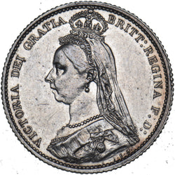 1887 Sixpence - Victoria British Silver Coin - Nice