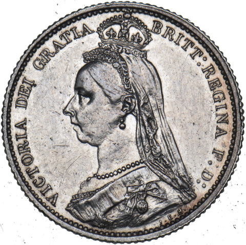 1887 Sixpence - Victoria British Silver Coin - Nice