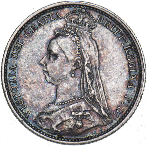 1887 Sixpence - Victoria British Silver Coin - Nice