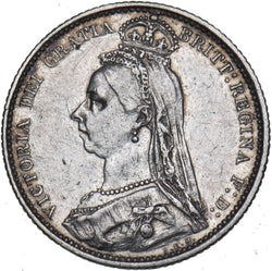 1887 Sixpence - Victoria British Silver Coin - Nice