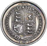 1887 Sixpence - Victoria British Silver Coin - Nice