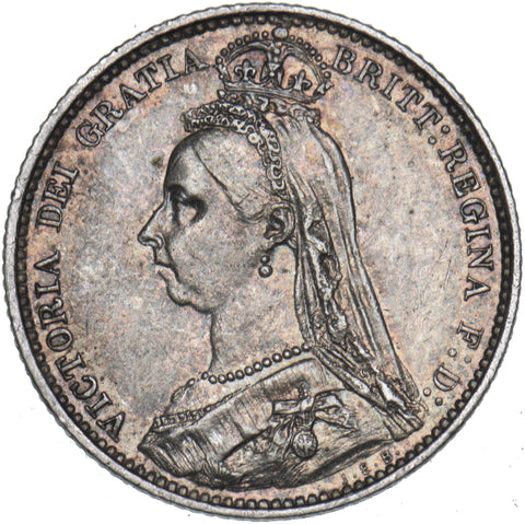 1887 Sixpence - Victoria British Silver Coin - Very Nice