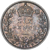 1887 Sixpence - Victoria British Silver Coin - Very Nice