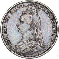 1887 Sixpence - Victoria British Silver Coin - Nice