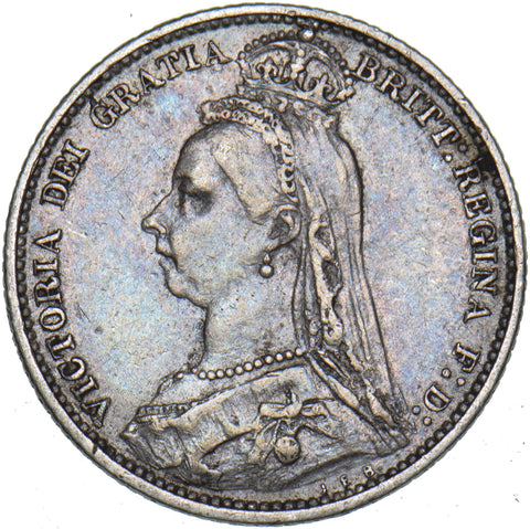 1887 Sixpence - Victoria British Silver Coin - Nice