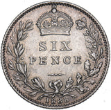 1888 Sixpence - Victoria British Silver Coin - Nice