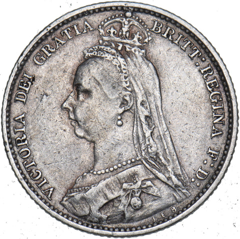 1890 Sixpence - Victoria British Silver Coin