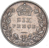 1890 Sixpence - Victoria British Silver Coin