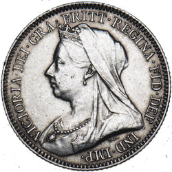 1893 Sixpence - Victoria British Silver Coin - Nice