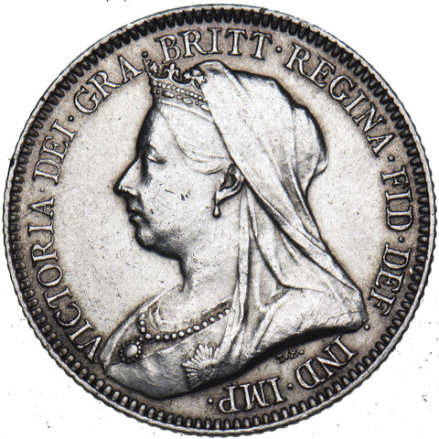 1893 Sixpence - Victoria British Silver Coin - Nice
