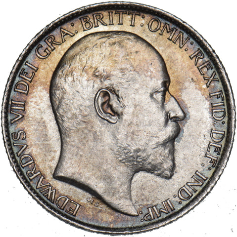1902 Sixpence - Edward VII British Silver Coin - Superb