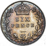 1902 Sixpence - Edward VII British Silver Coin - Superb