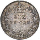 1908 Sixpence - Edward VII British Silver Coin - Superb