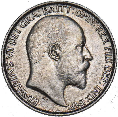 1908 Sixpence - Edward VII British Silver Coin - Nice