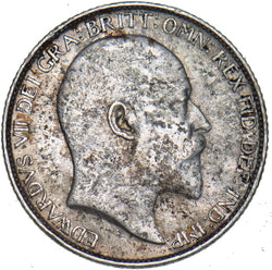 1909 Sixpence - Edward VII British Silver Coin - Nice
