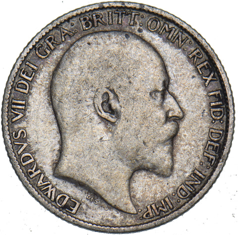 1909 Sixpence - Edward VII British Silver Coin