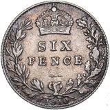 1910 Sixpence - Edward VII British Silver Coin