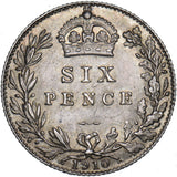 1910 Sixpence - Edward VII British Silver Coin - Very Nice