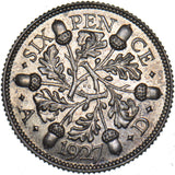 1927 Proof Sixpence - George V British Silver Coin - Superb