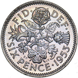 1953 Proof Sixpence - Elizabeth II British  Coin - Superb