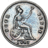 1841 Groat (Fourpence) - Victoria British Silver Coin