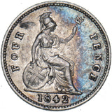 1842 Groat (Fourpence) - Victoria British Silver Coin