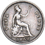 1854 Groat (Fourpence) - Victoria British Silver Coin