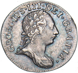 1762 Threepence - George III British Silver Coin - Nice