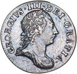 1763 Threepence - George III British Silver Coin - Nice