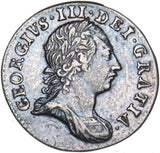 1763 Threepence - George III British Silver Coin - Nice